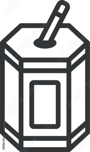 おみくじのアイコン（線画）のイラスト