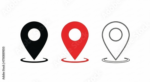 Location and Navigation Icons in Modern Map Pin Styles