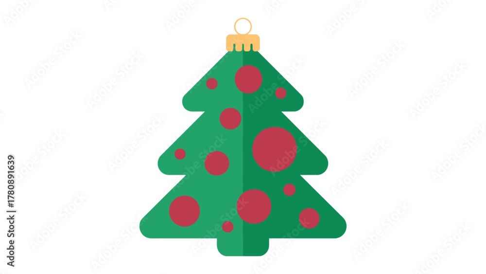 Obraz premium Festive tree ornament: a simplified illustration of a festive, holiday decoration, perfect for adding a touch of holiday joy.