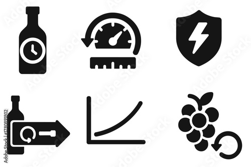 Vintage Simulation Icons. Isometric vector illustration set Mountain landscapes – ski resort, chairlift, groomed slope; chalet