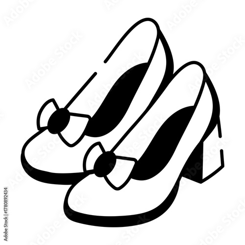 A doodle style icon showing bride shoes