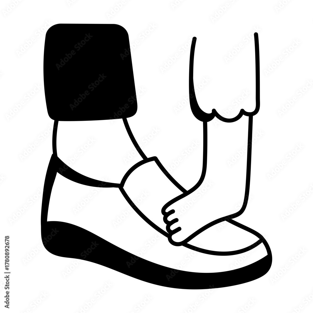 Naklejka premium A doodle style icon showing father feet