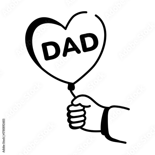 Hand drawn style icon showing dad love