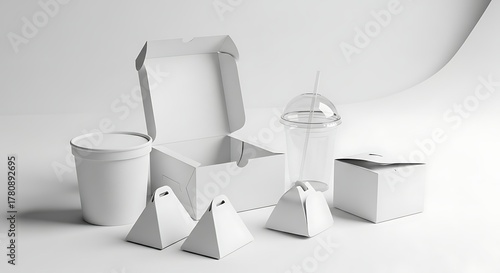 Minimalist White Packaging Mockup for Branding and Presentation.