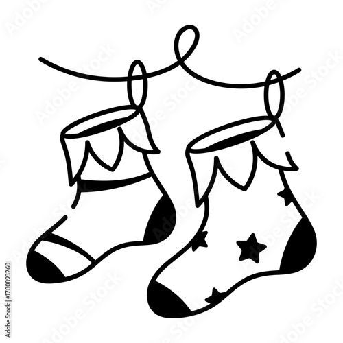 A sketchy style icon showing socks