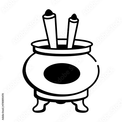 A hand drawn style icon showing chinese incense