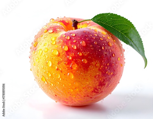 Fototapeta Naklejka Na Ścianę i Meble -  peach with water drops