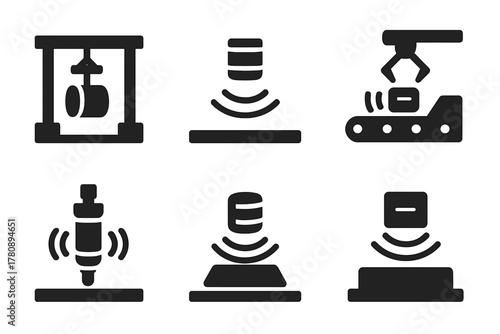 Acoustic Industrial Innovation. Solid style icons of lucid dream goals: flight icon, shapeshift glyph, teleport jump symbol. Talk