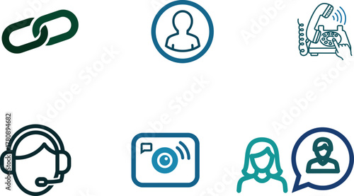 Communication and Connectivity Icons Illustrating Modern Digital Interaction Concepts