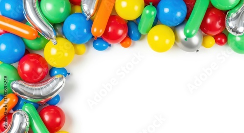 Colorful balloons isolated on white background