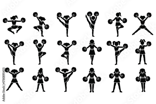 “Energetic Cheerleader Dance Poses – Team Spirit in Motion”