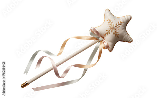 Star shaped magic wand isolated on transparent background
