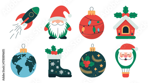 Festive ornaments: A charming collection of Christmas ornaments with various shapes and patterns to infuse holiday magic into your designs. These unique ornaments, capturing the essence of the season.