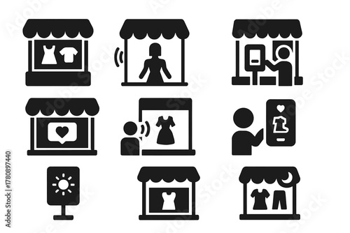 Digital Storefront Icons. Isometric vector illustration set Tattoo equipment – disposable razor, hair clipper, shaving gel;