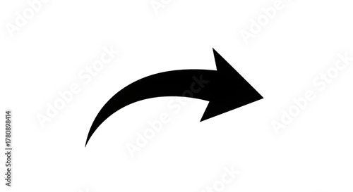 Free Download Black curved arrow icon vector graphic isolated on white background - GFXLoad