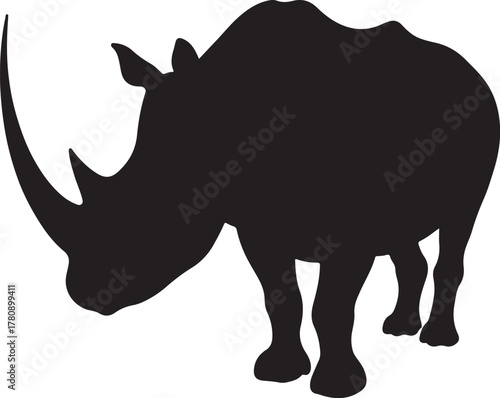 Black rhinoceros silhouette profile view animal wildlife