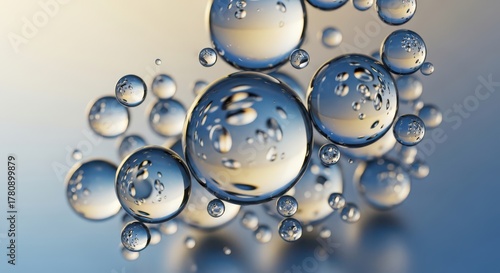 Wallpaper Mural Close up of water droplets and bubbles Torontodigital.ca