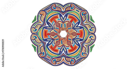 Vibrant kaleidoscope of colorful patterns on a white background offering creative expression and