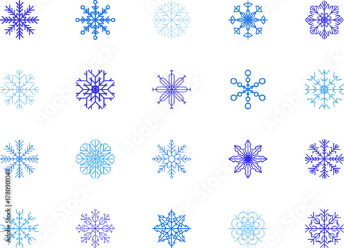 Snowflake snow freeze winter thin line outline icon. Snowflakes thin line icon set. Snowflake Simple illustration