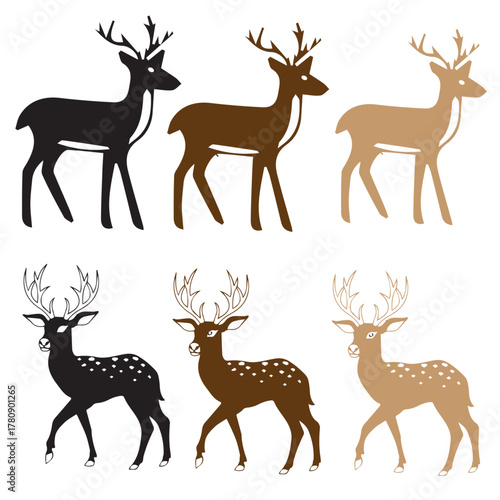Beautiful Christmas reindeer vector illustration for 25 December holiday celebration. Perfect for festive greeting cards, posters, and winter decoration design.