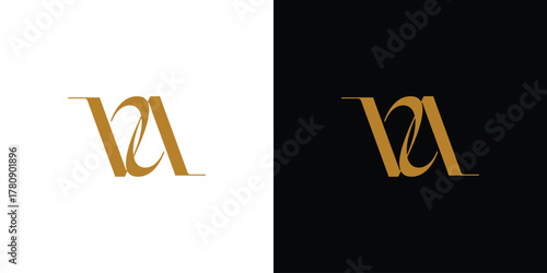 Elegant and luxurious VA letter initial logo design