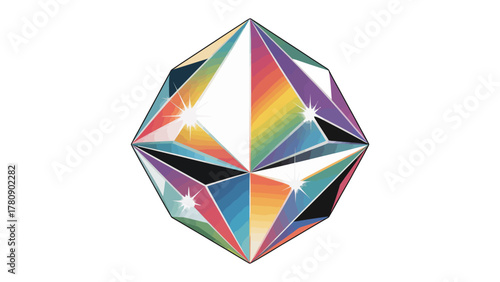 Geometric Kaleidoscope: A mesmerizing composition of vibrant colors and intricate geometric shapes dance, forming a dazzling kaleidoscopic display, showcasing a harmonious fusion of art and design.
