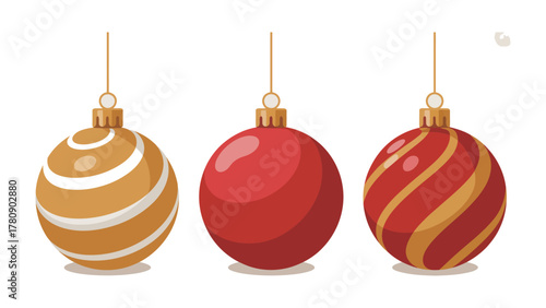 Christmas baubles in harmony: A festive collection of vibrant, elegantly designed Christmas baubles, each with its own unique pattern, ready to bring warmth and cheer to the holiday season.