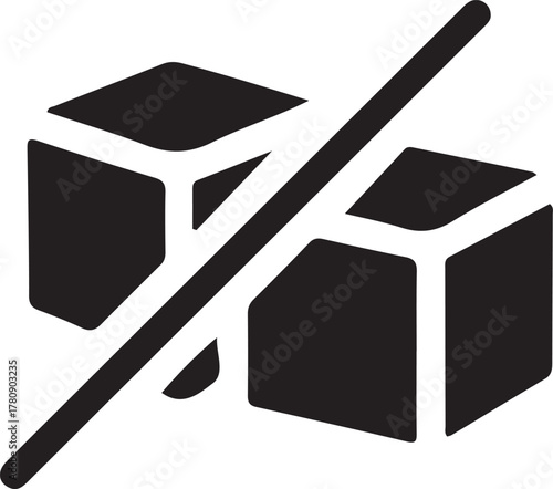 No sugar icon for healthy diet, diabetes, and health