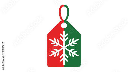 Holiday Gift Tag: Festive gift tag design features a vibrant snowflake. Capturing the spirit of giving and seasonal cheer. 