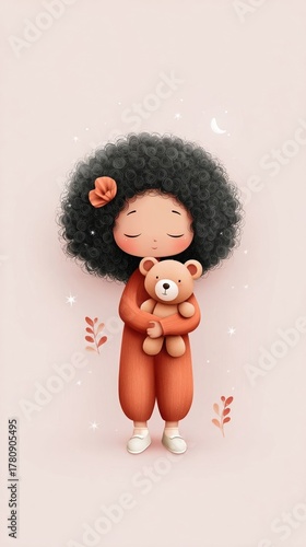 little girl with teddy bear