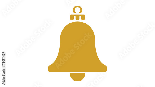 Golden Bell Ornament: A singular, elegant golden bell ornament, symbol of celebration and joy, rendered against a pristine backdrop.