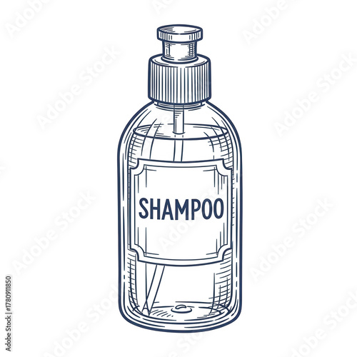 Outline of a shampoo bottle isolated on transparent background