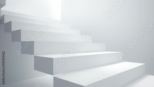 Wallpaper Mural White Staircase Ascending in Modern Architecture Torontodigital.ca