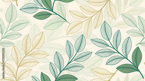 Elegant Seamless Leaf Pattern Design for Wallpapers and Fabric Prints