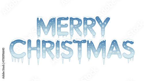Cool Festive Greetings: A frosty Merry Christmas message, crafted with icy elegance, brings a sense of winter wonder and holiday cheer.