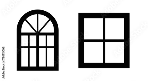 Two black and white illustrations of hanging potted plants with trailing vines