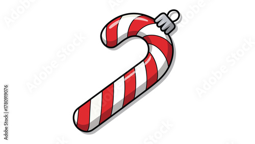 Sweet Temptation: A whimsical candy cane, adorned with vibrant red and white stripes, stands as a delicious emblem of holiday cheer.