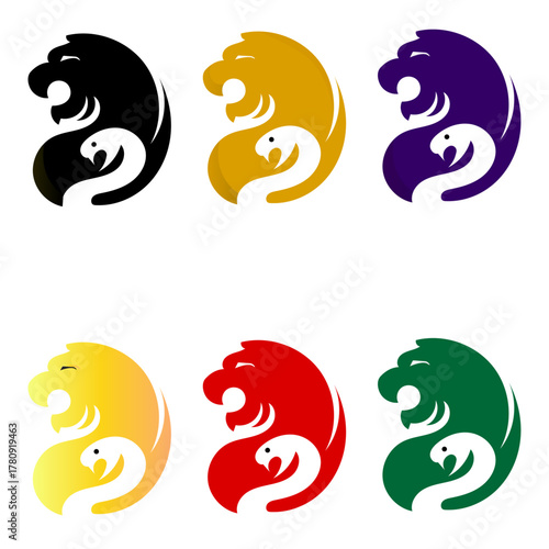 Lion & Snake Emblem  6 Bold Variations of Power and Cunning.eps