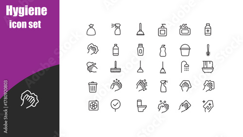 Hygiene icon set.
