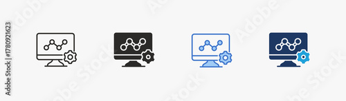 Monitoring icon multiple style collection