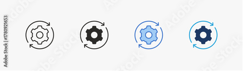 Process icon multiple style collection