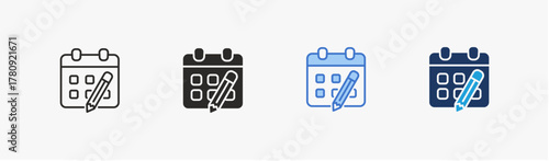Planning icon multiple style collection