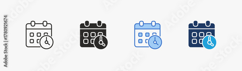 Scheculing icon multiple style collection