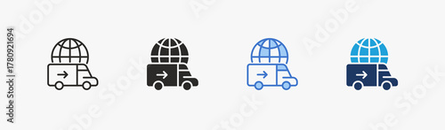 Distribution icon multiple style collection