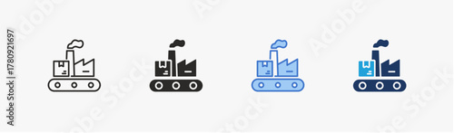 Production icon multiple style collection