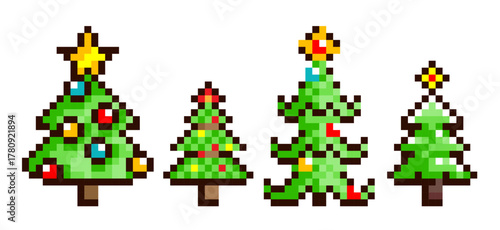 The set of pixel Christmas trees.
