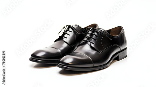 Elevate your style with these sophisticated black leather dress shoes, perfect for business meetings or formal events, promising timeless elegance and professional appeal