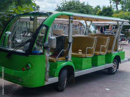 Electric Shuttle for Tourists in Park Environment