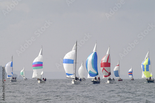 Thunderbirds sailing downwind in 2004 Regional Championships