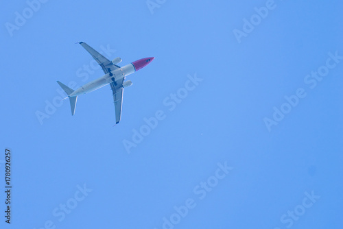 Airplane in the blue sky
